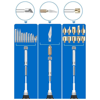 Wood Burning Pyrography Pen Kit – Adjustable Temperature Electric Soldering & Embossing Tool, EU 60