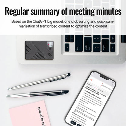 AI Smart Voice-to-Text Recorder — GPT Audio Dictaphone with App Control for Lectures, Calls, Meetings & Interviews