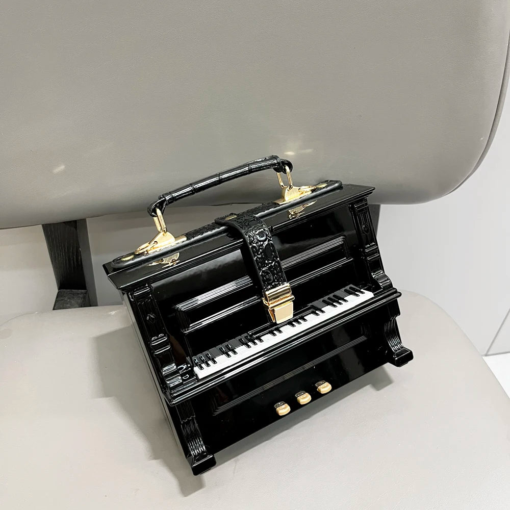 Luxury Designer Piano-Shaped Handmade Crossbody Shoulder Bag for Women – Elegant Purse, Messenger & Banquet Bag