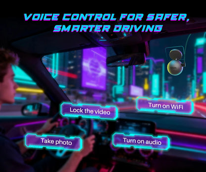 KAWA MINI ORB Dash Cam – 2K Tiny Car DVR with Voice Control, 360° Rotation & 180° Flip Video Recorder