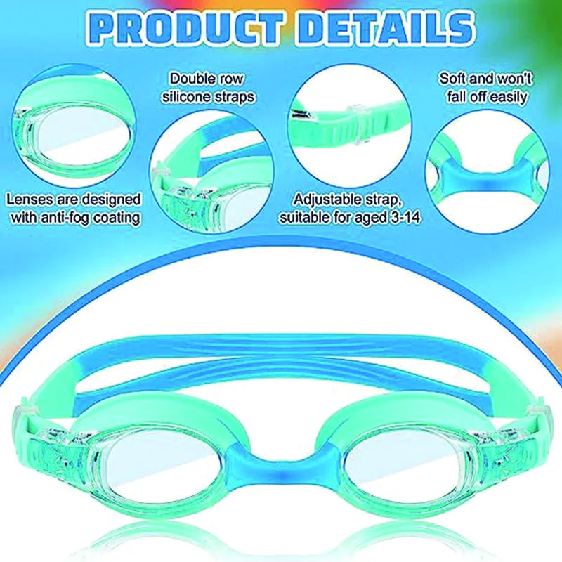 Waterproof Anti-Fog Swimming Goggles - UV Children Professional Colored Lenses Kids Eyewear, Swimming Glasses Gafas Nata