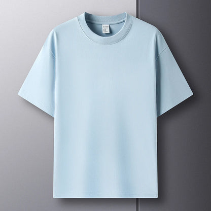 100% Pure Cotton Men’s Summer T-Shirt – High-End Short Sleeve Round Neck Breathable Fashion Top