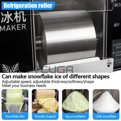 Korea Bingsu Snowflake Ice Shaver Machine – 360W 3L Ice Maker for Dessert, Includes Refrigerant, Ships to Europe, Russia, Mexico