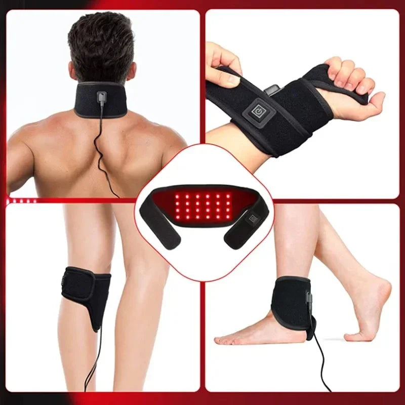 24PCS LED Red Light Belt – Wearable USB Device for Neck, Wrist, Arms, Chin & Waist, 660 & 850nm Therapy for Muscle Relief