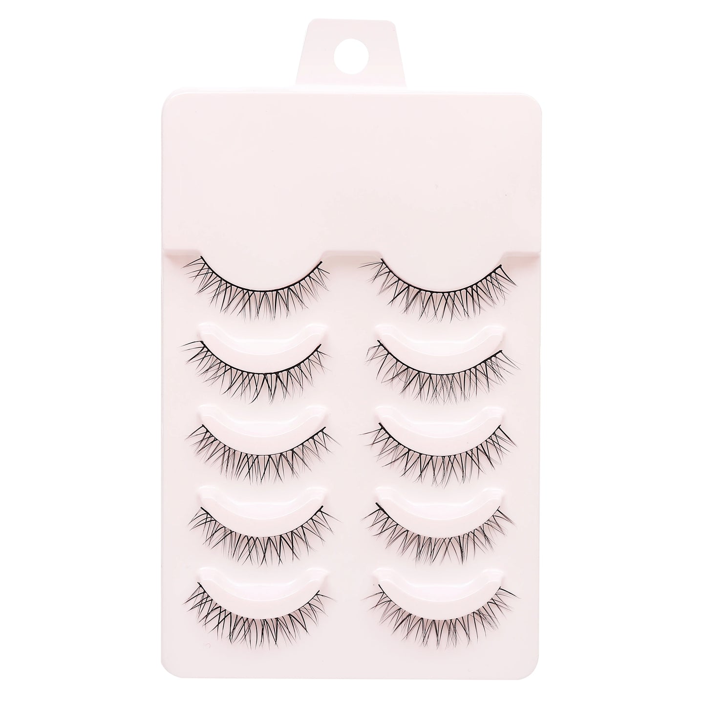 5 Pairs Manga Style Cosplay False Eyelashes – Soft Natural Short Mink Strip Lashes with Clear Band