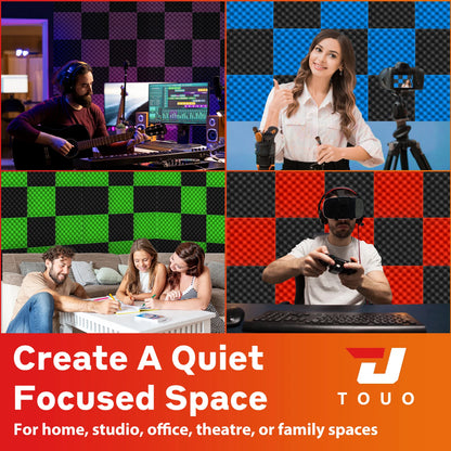 High-Density Acoustic Foam Panels – Egg Crate Soundproof Wall & Ceiling Noise Absorption Tiles (6-48 Pack)