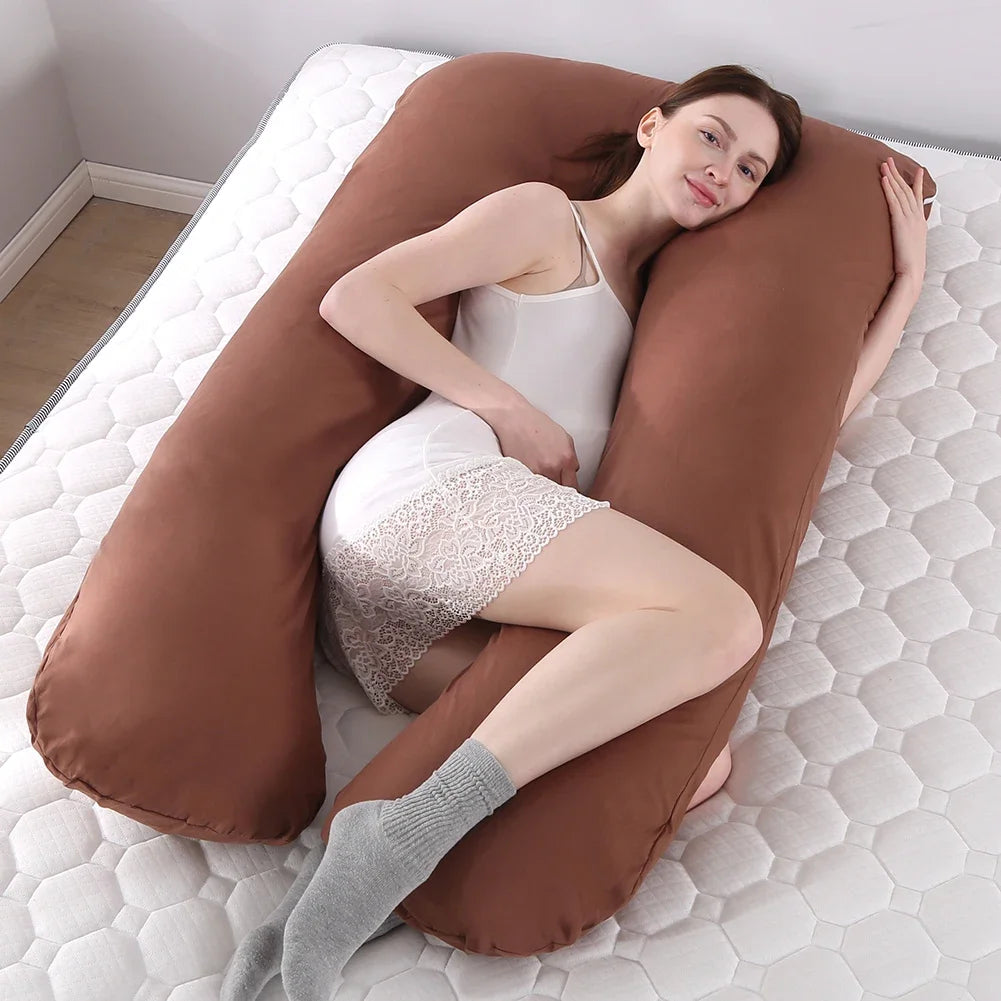 Pure Cotton U-Shaped Maternity Pillow Case – Pregnancy Pillow Cover for Women