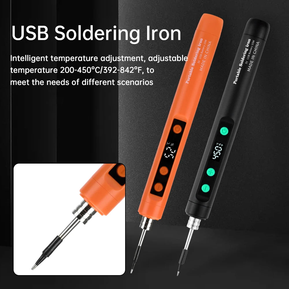 Mini 5V 15W Wireless USB Soldering Iron – Rechargeable Lithium Battery Fast-Charge Portable Welding & Repair Tool