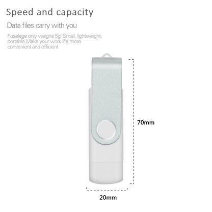 360° Rotating Type-C USB 3.0 Flash Drive – 2-in-1 High-Speed Pen Drive 16GB to 128GB, Multi-Format Compatible