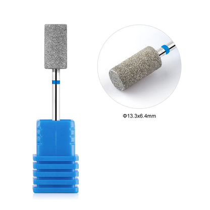 BNG Diamond Nail Sanding Drill Bits - Cross Teeth Barrel Rotary Cuticle Clean Burr, 3/32" Manicure Bit for Nail Accessories