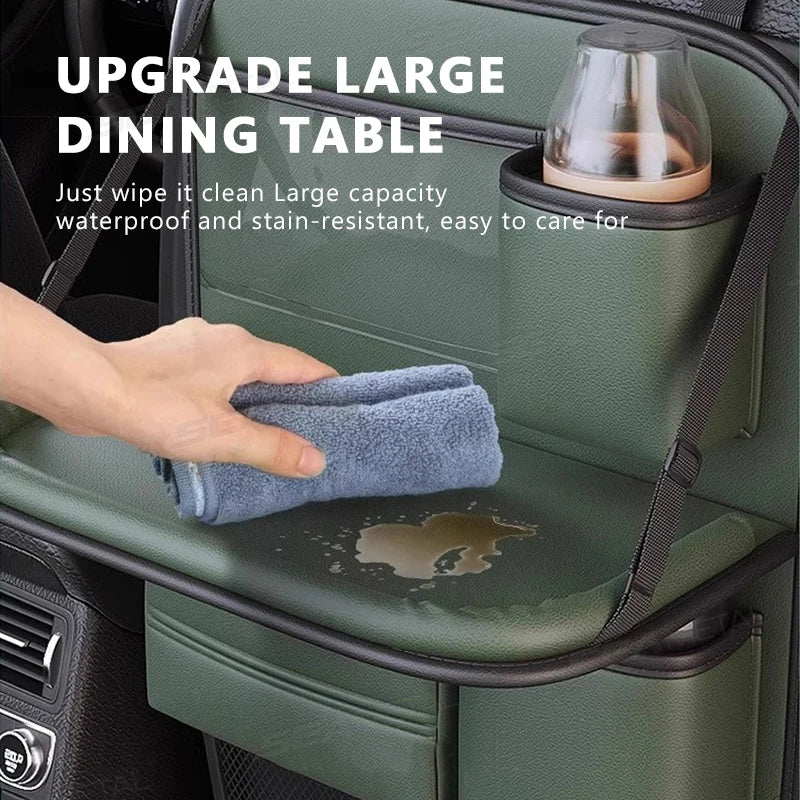 SEAMETAL Car Seat Back Organizer – Large Capacity Multi-Pocket Storage Bag with Foldable Tablet Tray