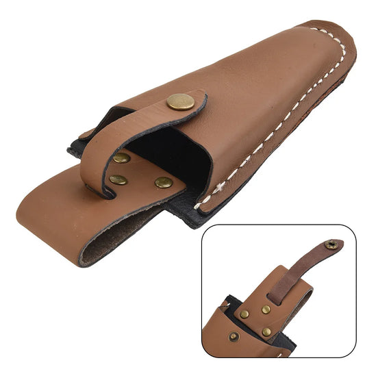 Pruning Scissors Leather Tool Bag – Portable Waist Holder for Electricians and Gardeners – Pliers Storage with Buckle Pouch for Trimming Tools