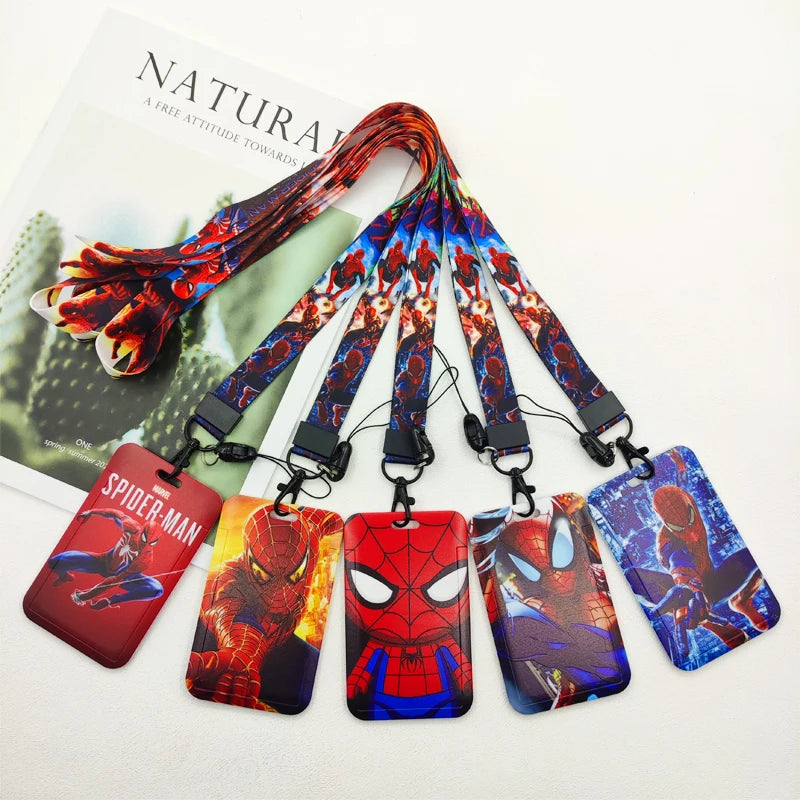 Disney Superhero ID Badge Holder Lanyard — Cartoon Neck Strap for Subway Card, Boys & Kids Campus Credential Case