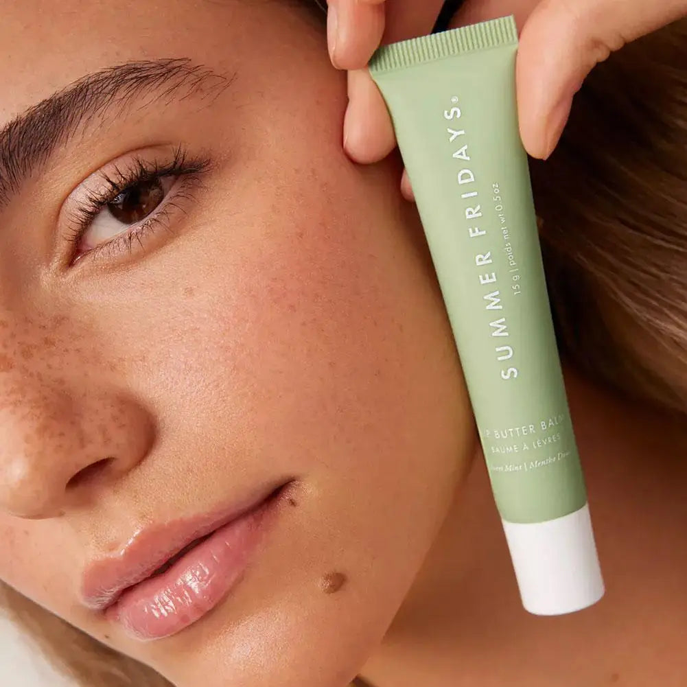 Summer Fridays Vanilla Beige Lip Balm Set – Moisturizing Lip Gloss & Transparent Lipstick with Soft Tube & Mirror
