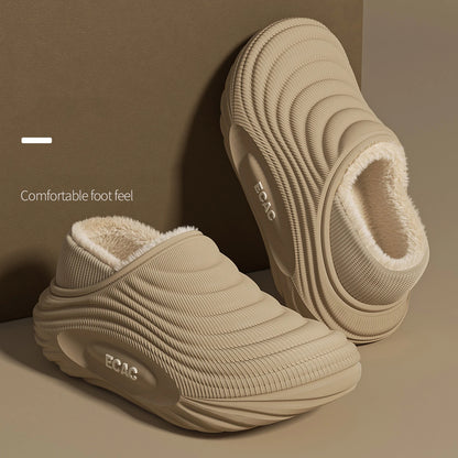 Waterproof Cotton Slippers for Men & Women – Warm Winter Home Shoes, Non-Slip Cozy Couple Cotton Slippers Indoor Comfort Footwear