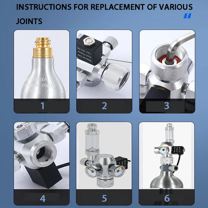 2024 DIY Aquarium CO2 Regulator – Electromagnetic Valve, Bubble Counter & Pressure Reducing System for Fish Tank