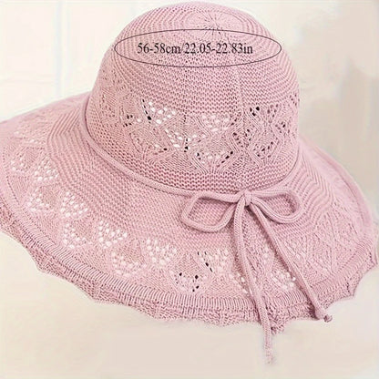 New Summer Straw Sun Hat for Women – Wave Brim Beach Hat with Sun Protection