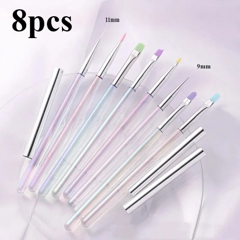 Nail Art Liner Brushes – Striping & Drawing Pens for Elongated Lines, 6–25mm Professional Manicure Design Tools