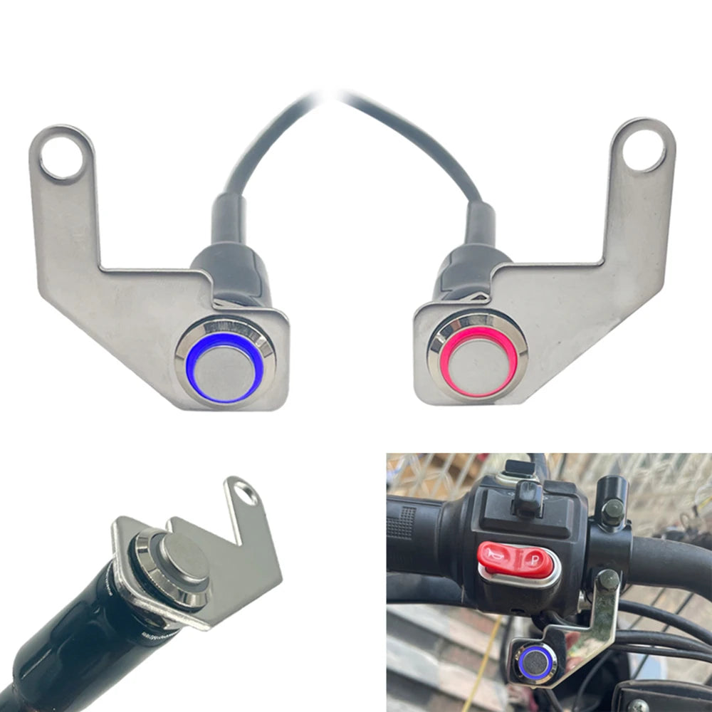 12V LED Waterproof Motorcycle Handlebar Switch – Manual Reset Button