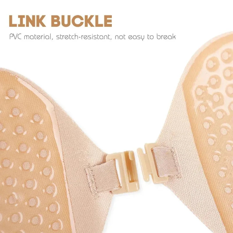 1/2pcs Invisible Women’s Push-Up Bra – Backless Strapless Silicone Self-Adhesive Front Placket Underwear