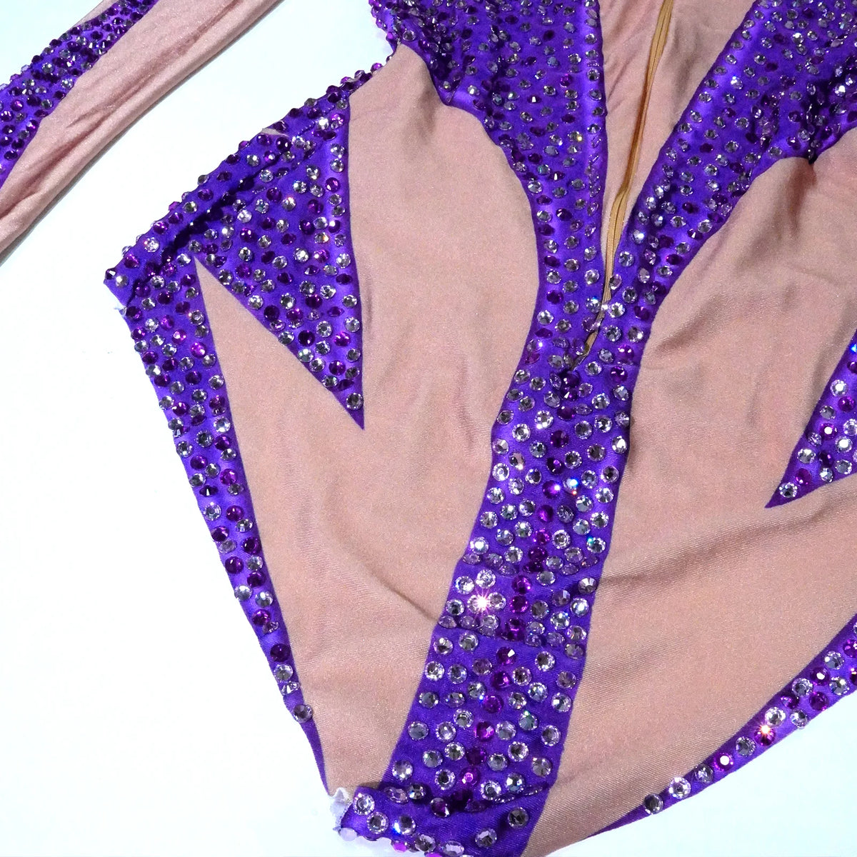 Purple Rhinestone Bodysuit - Prom, Dance, Nightclub & Stage Performance Costume