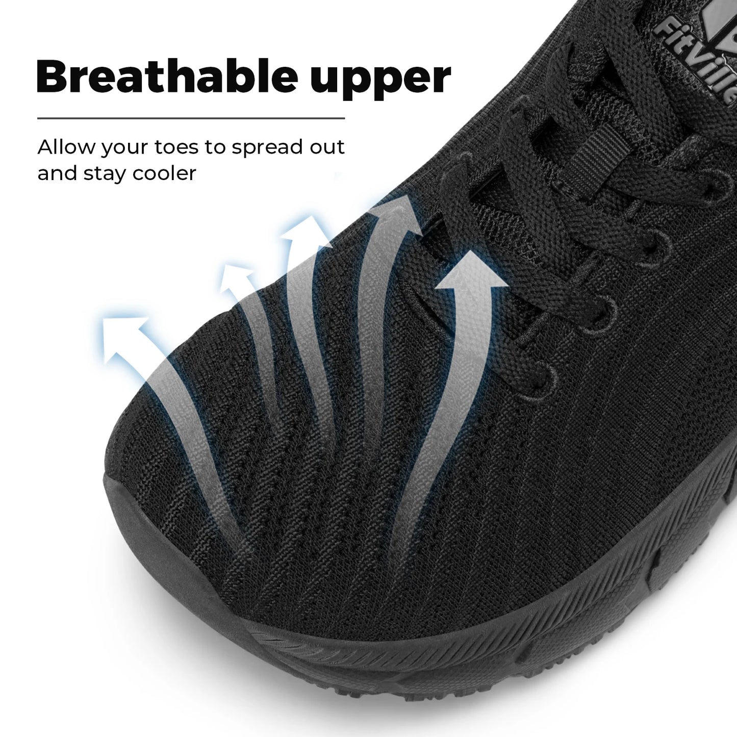 FitVille Men’s Wide Toe Box Running Shoes – Cushioned, Non-Slip, Lightweight & Breathable Extra Wide Width Sneakers
