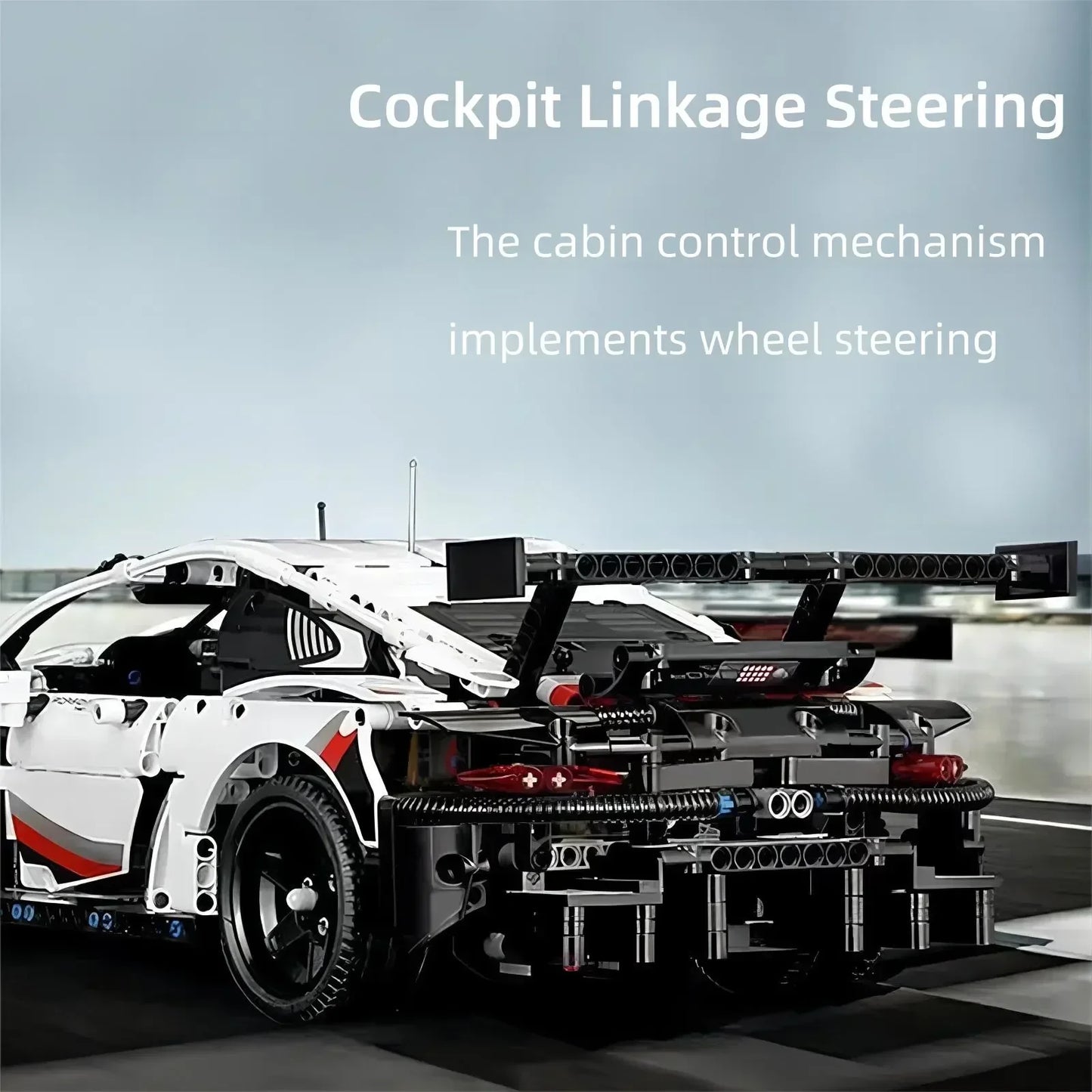 1580+PCS 1:10 Electric Sports Car Model - Assembled Building Blocks Compatible with 42096, Remote Control with Lights, DIY Birthday Gift