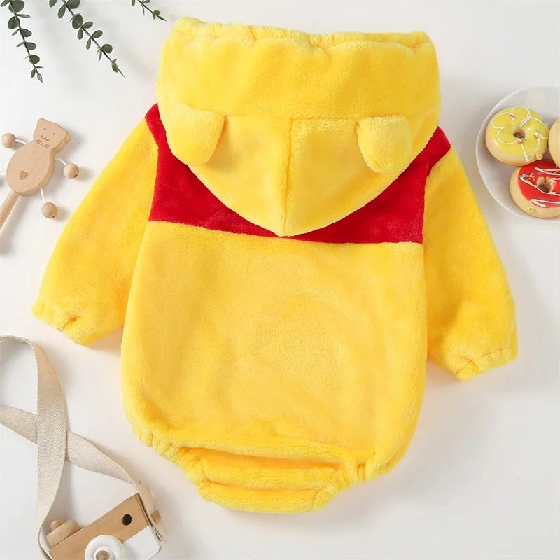 Baby Animal Costume Romper – Flannel Hooded Jumpsuit for Newborn Boys & Girls, Halloween Outfit