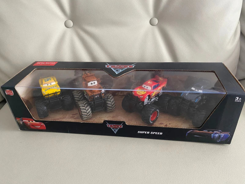 Disney Pixar Cars Off-Road Pullback Car Set – 4pcs Lightning McQueen Alloy Model Toys for Kids