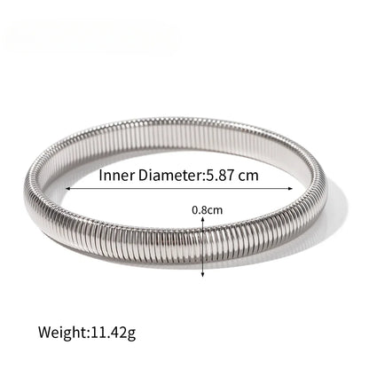 Stainless Steel Flex Snake Chain Cuff Bracelet – 18k Gold Plated Wide Bangle Fashion Jewelry for Women Gifts
