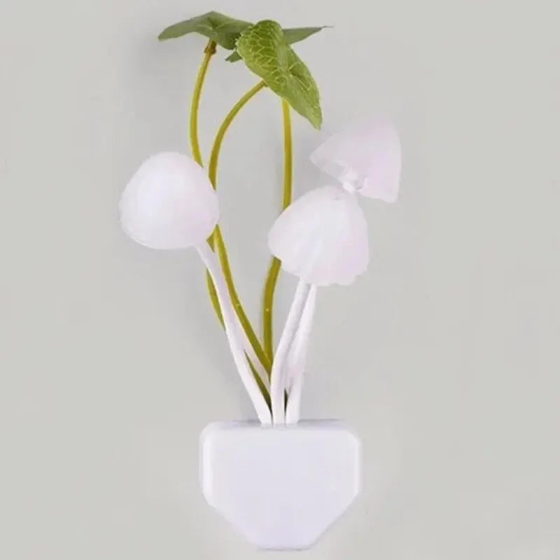 Mushroom Night Light with Light Sensor – Colorful LED Novelty Fungus Lamp 220V EU/US Plug Decorative Bedside Night Light