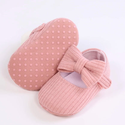 Adorable Bowknot Mary Jane Baby Girl Shoes — Lightweight Non-Slip Soft Sole for Indoor & Outdoor Walking