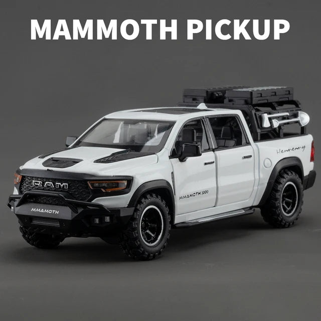 1:32 Dodge RAM 1000 TRX Mammoth Alloy Model Truck — Pull-Back with Sound & Light | Kids’ Collectible Birthday Gift