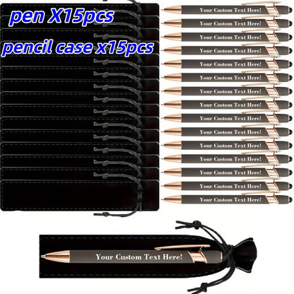Custom Engraved Ballpoint Pens Set - Personalized Metal Pens with Cases & Bags for Business Gifts