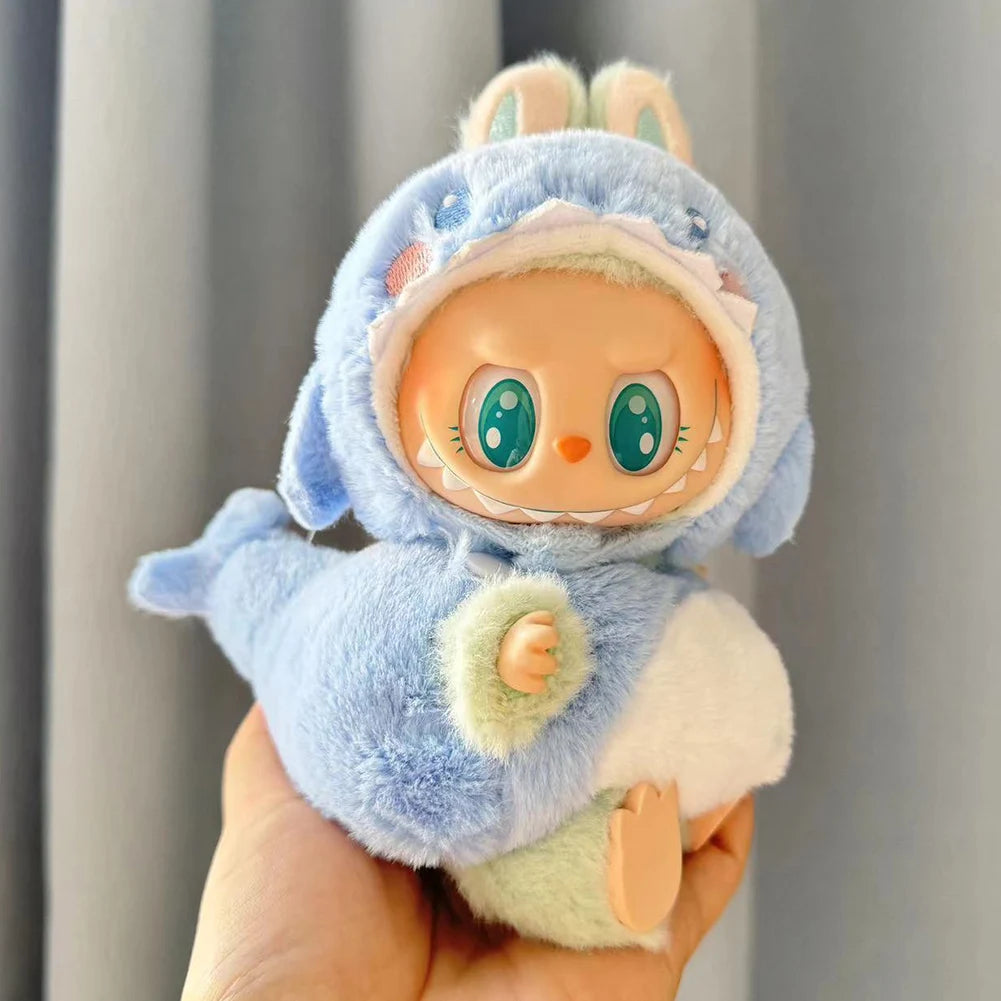 Labubu v1v2 Doll Clothes Outfit (15-17cm) – Sitting Party Bear Accessories with Scarf, Hat & Bag