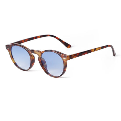 Vintage Round Sunglasses – 2024 Fashion Design for Men & Women, Retro Rivet Yellow & Blue Lens, Square Sun Glasses