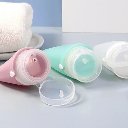 Portable Silicone Travel Bottle - Leakproof Cosmetic Storage Container for Refillable Lotion, Shampoo - Squeeze Tube Empty Bottle