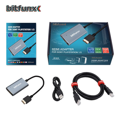Bitfunx PS2 to HDMI Converter – RGB to YPbPr Switch Adapter for PS1 & PS2 PlayStation Game Consoles