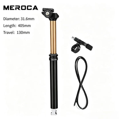 MEROCA Remote Dropper Seatpost - Internal Cable Routing Telescopic Seatpost for MTB, 27.2mm, 30.9mm & 31.6mm Options