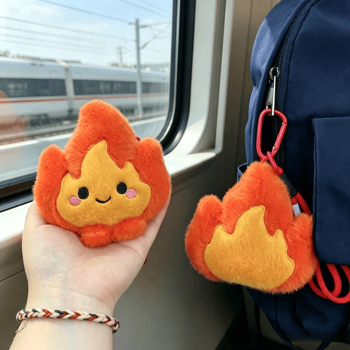 Small Spark Plush Keychain - 3D Embroidered Charm with Detachable Hanging Rope and Soft, Low-Shedding Plush