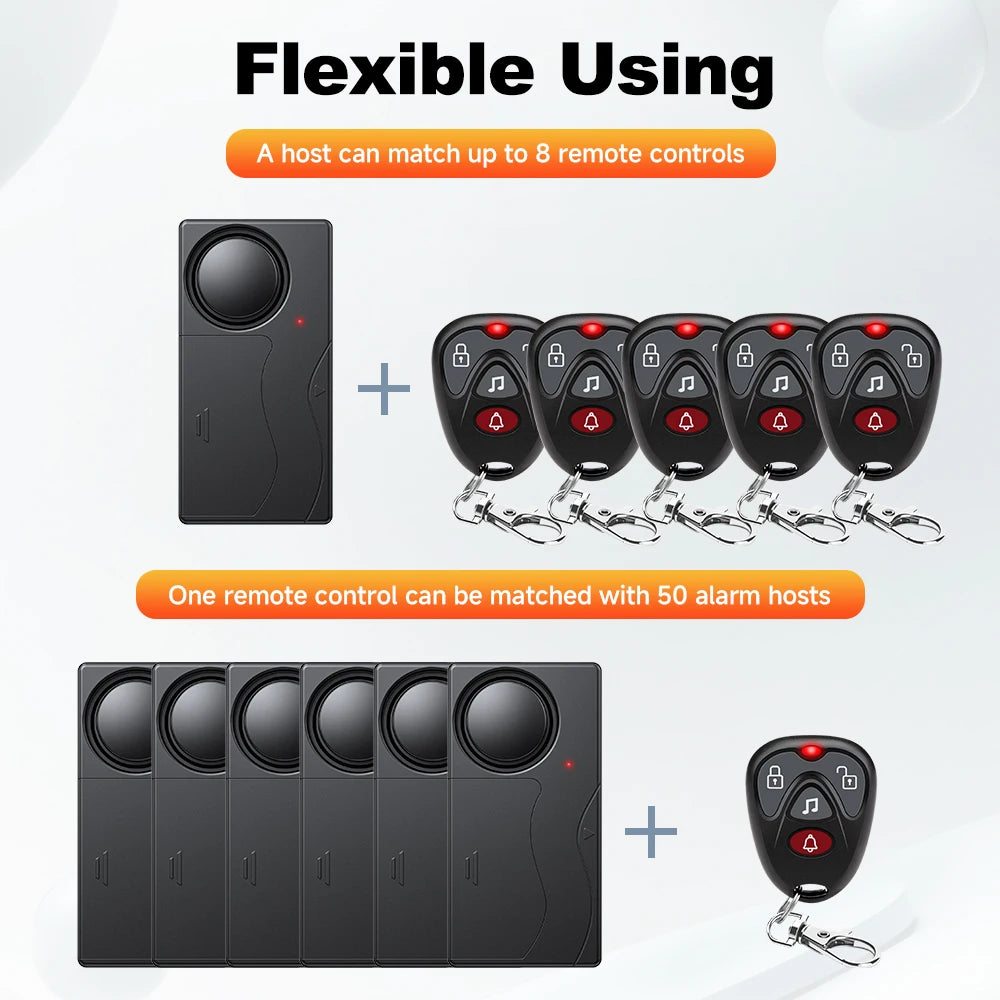 Awapow Wireless 110dB Vibration Bike Alarm with Remote Anti-Theft Home & Window Security