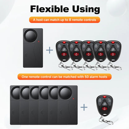 Awapow Wireless 110dB Vibration Bike Alarm with Remote Anti-Theft Home & Window Security