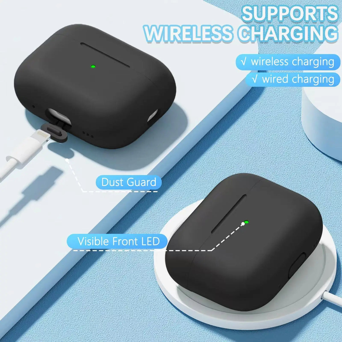 AirPods Pro 2 Silicone Case Cover - Soft Protective Case with Cleaning Kit for Apple AirPods Pro 2nd Generation