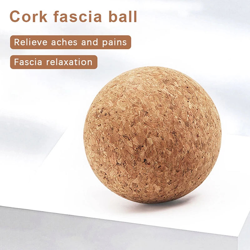Cork Massage Ball — Back & Foot Myofascial Therapy for Muscle Relaxation, Tension Release & Trigger Point Massage