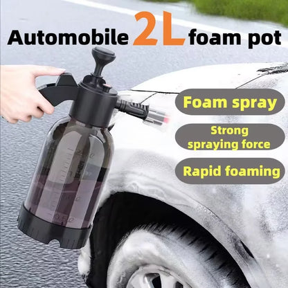 2L Hand Pump Foam Sprayer | High Pressure Pneumatic Washer and Snow Foam Spray Bottle for Car and Home Cleaning