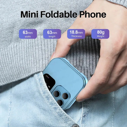 SERVO I16 Pro Mini Fold Mobile Phone — Dual SIM 2G GSM Flip Cellphone with Speed Dial, FM, 3.5mm Jack & Video Player