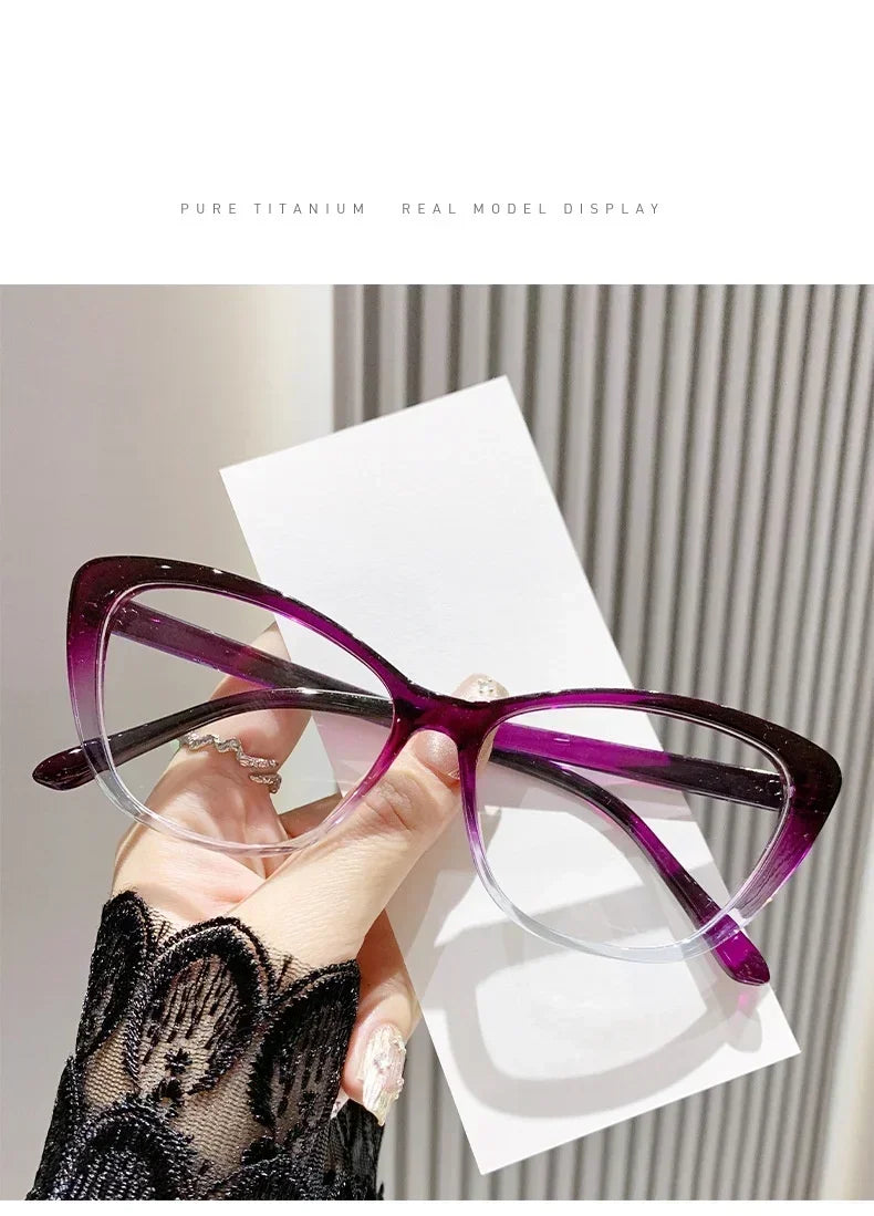 Fashion Cat Eye Reading Glasses – Luxury Anti-Blue Light Eyewear for Women & Men with Presbyopia