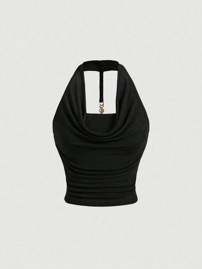 Elegant Women’s Halterneck Vest – Comfortable, Stylish Summer Top for Casual & Dressy Wear