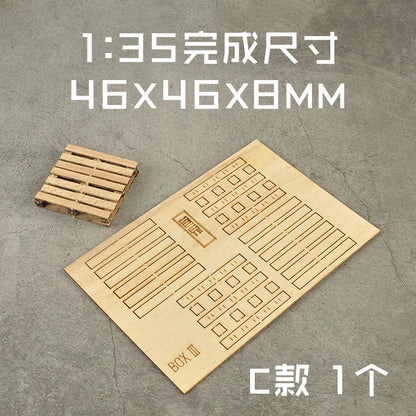1:35 Scale Miniature Wooden Box & Tray – DIY Diorama Model Kit for Sand Table and Scene Layout