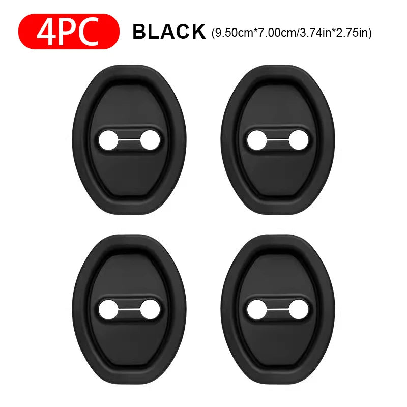 SEAMETAL 4PCS Silicone Car Door Lock Covers – Anti-Collision, Shock-Absorbing, Elastic Mute Cushions